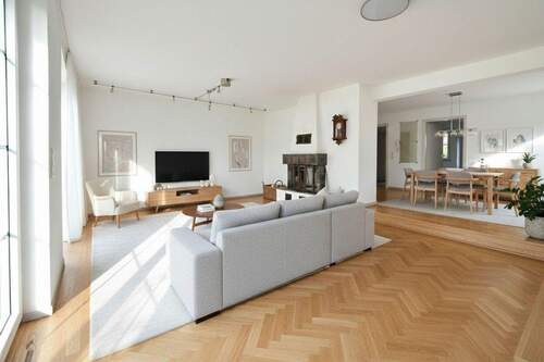 Wohn-Esszimmer illustriert - Doppelhaushälfte mit 150,00 m&sup2; in Duisburg / Huckingen zum Kaufen