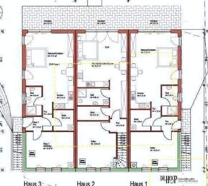 Erdgeschoss der Nordwohnung mit Terrasse - 