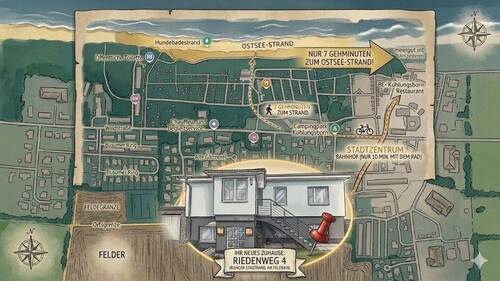 Lageplan - Strandnah & Feldrandlage: Ihr sonniges EFH mit ELW an der Ostsee