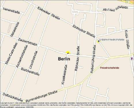 Kartenausschnitt - 2 Zimmer Etagenwohnung zur Miete in Berlin