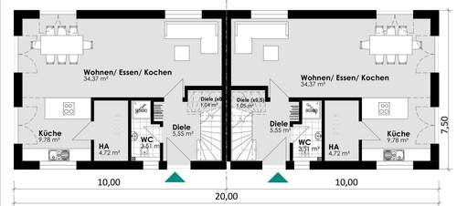 Erdgeschoss - 5 Zimmer Doppelhaushälfte zum Kaufen in Hamburg
