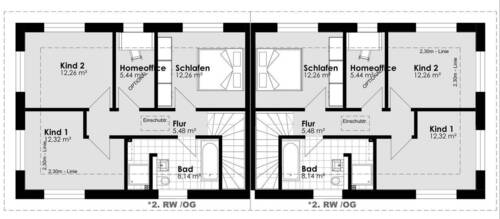 Obergeschoss - 5 Zimmer Doppelhaushälfte in Hamburg
