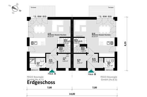 Erdgeschoss - 6 Zimmer Doppelhaushälfte in Hamburg