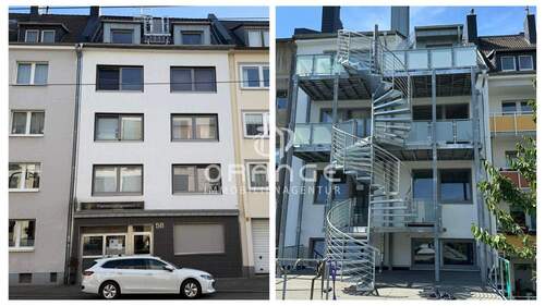 Ansichten_Straße_Hof - 1 Zimmer Mehrfamilienhaus, Wohnhaus zum Kaufen in Düsseldorf