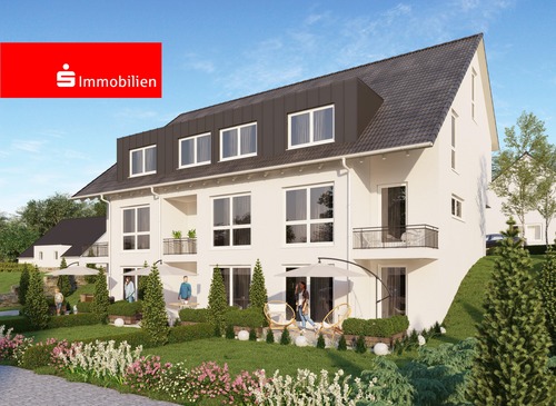 Gartenansicht - Neubau Reihenendhaus mit zusätzlichem Garten in Klein-Zimmern