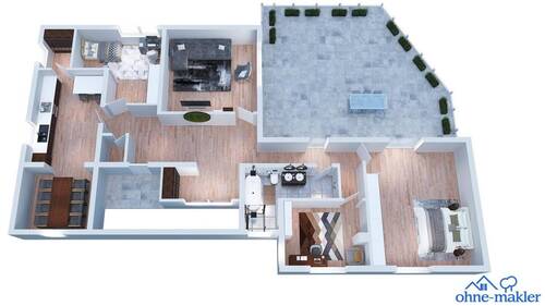 Grundriss - In Renovierung - großzügige Erdgeschosswohnung mit großer Terrasse, Platz für Familie & Hund