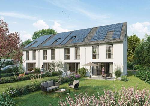 Visualisierung Südseite - Neubau-Reihenhaus in toller Lage von Haueneberstein (QNG)