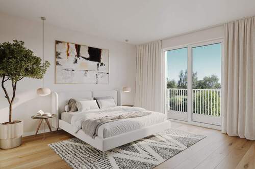 Schlafzimmer - Etagenwohnung mit 46,60 m&sup2; in München zum Kaufen