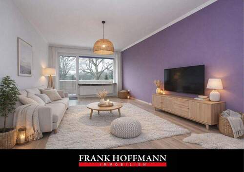 HOMESTAGING Wohnzimmer (KI-generiert) - Großzügige & moderne 3 12-Zimmer-Wohnung mit Tiefgaragenstellplatz in Rellingen