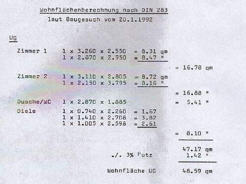 Wohnfläche Wohnung Gartengeschoss - 