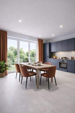 Wohn- und Essküche - Etagenwohnung mit 102,50 m&sup2; in Leipzig zum Kaufen