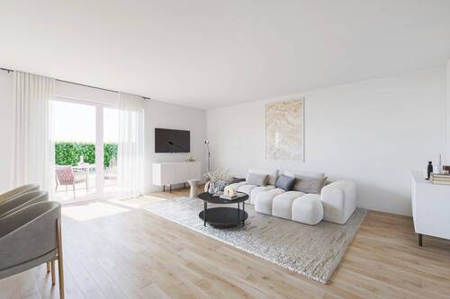 Wohnzimmer - Wohnen im Erstbezug: Moderne 3-Zimmer-Wohnung in Erlangen