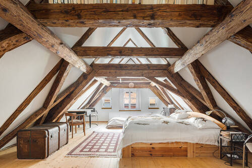 Schlafbereich - Alte Bergstraße: Altstadtwohnung mit Charakter in einem denkmalgeschützen Gebäude