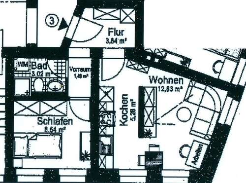 Alt76WE3 - 2 Zimmer Etagenwohnung zur Miete in Chemnitz