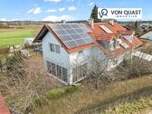 Süd-Westansicht mit Fotovoltaik - Besondere DHH, zwischen Ammersee und Landsberg, großer Garten