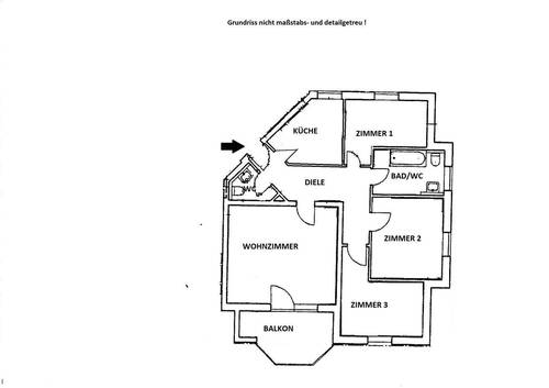 Grundriss - Schöne 4-Zimmer-Wohnung mit großem Balkon in schöner und ruhiger Wohnlage von Rudolstadt