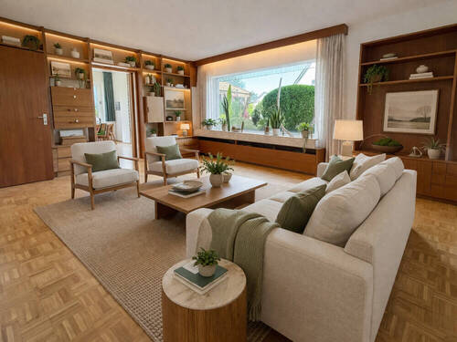 Wohnzimmer - KI Darstellung EG - Einfamilienhaus mit 180,00 m&sup2; in Arnsberg / Hüsten zum Kaufen