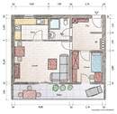 Grundriss visualisiert möbliert - 