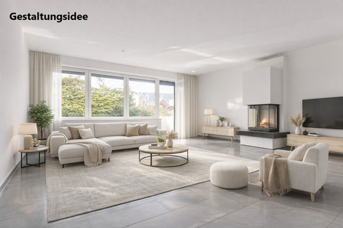 Wohnzimmer - Beispielmöblierung - 5 Zimmer Etagenwohnung in Achim