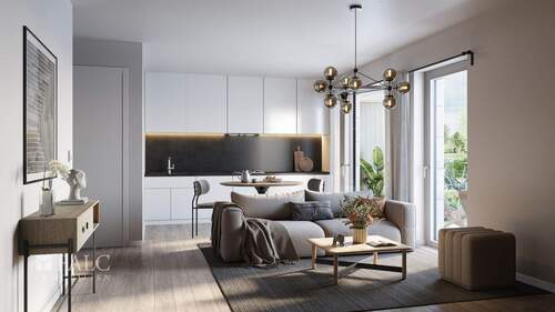 Einrichtungsbeispiel Küche - Etagenwohnung mit 56,10 m² in Baldham zum Kaufen