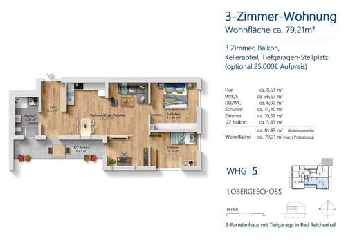 Wohnung 5 - Etagenwohnung mit 79,20 m&sup2; in Bad Reichenhall zum Kaufen