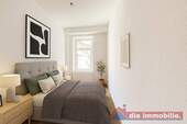 Schlafzimmer möbiliert mit KI - 