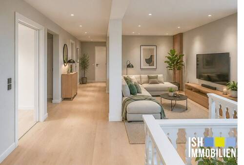 Visualisierung Wohnzimmer - Ansprechende 2,5-Zimmer-Wohnung über zwei Ebenen mitten in der Stadt