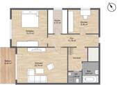 Grundriss - Etagenwohnung mit 72,40 m² in Gauting zum Kaufen