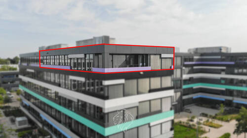 Seitenansicht - Repräsentatives Büro mit Südbalkon und hochwertiger Ausstattung für Unternehmen