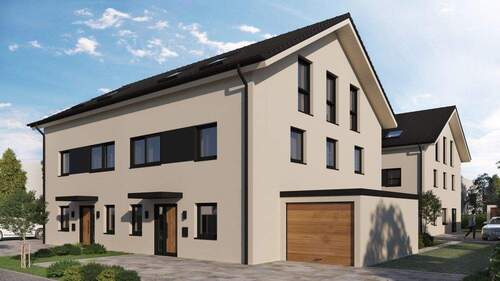 Bauvorhaben RosenHomes - RosenHomes- Neubau moderne Doppelhaushälfte mit Südterrasse, 2 Stellplätzen, KfW 55 - Haus 1