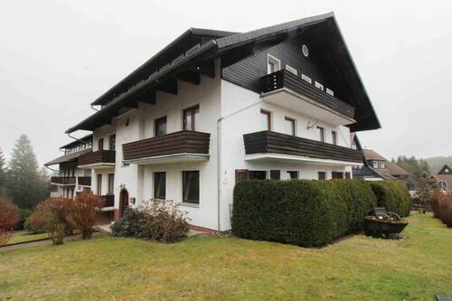 Seitenansicht - Ferienwohnung im Oberharz - 2 Zimmer mit Terrasse in Waldrandlage - renovierungsbedürftig