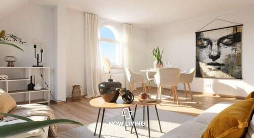 Wohnzimmer - Modern wohnen, clever erweitern: 106m² - 4 Zimmer + 50 m² Dachboden Ausbaureserve