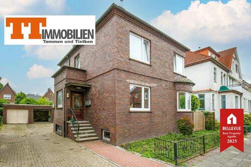 Außenansicht - TT bietet an: Charmantes Zweifamilienhaus mit Erker, Garten und Garage im beliebten Hansaviertel!
