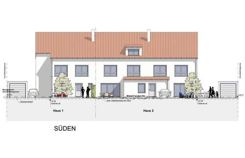 Ansicht Süd - 5 Zimmer Reihenmittelhaus zum Kaufen in Denkendorf