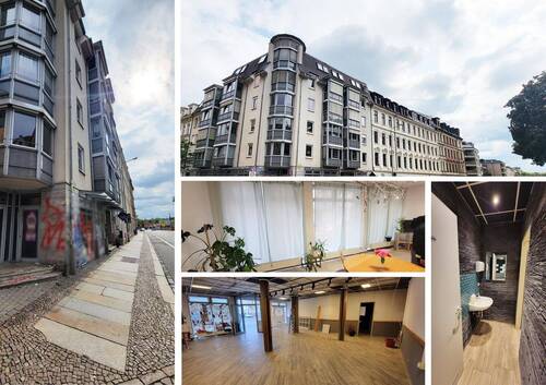 Bild 1 - Vielfältige GE aus 3 Teilflächen - Büro-Laden- & Gastrofl., gr. Schaufenster, Lift, Keller