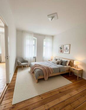 Schlafzimmer - (KI generiert) - 2 Zimmer Etagenwohnung in Berlin