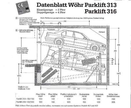 Skizze des Viererparkers - Garage, Stellplatz in München zum Kaufen