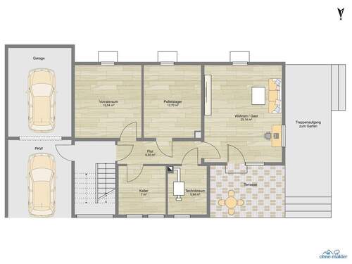 Erdgeschoß-Keller - 