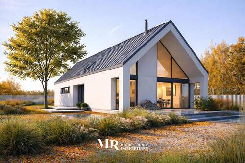 Außenansicht (Visualisierung) - Licht. Raum. Ruhe. - Modernes Architektenhaus mit Galerie im Weserbergland