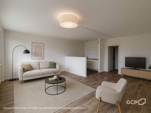 Wohnzimmer - Visualisierung - ** 1. NKM geschenkt*! ** Elegante 3-Zimmer-Wohnung mit großzügigem Wohnbereich!