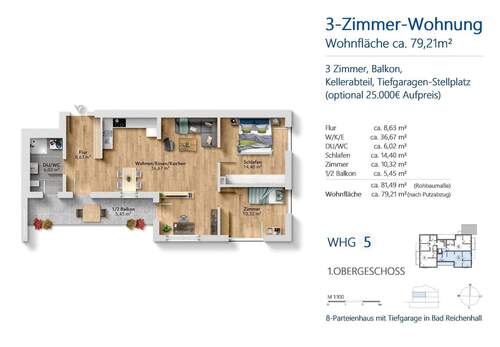 Wohnung 5 - Etagenwohnung mit 79,20 m&sup2; in Bad Reichenhall zum Kaufen