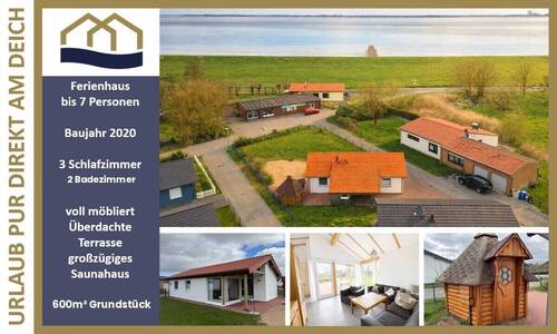 Titelbild - *Näher kommen Sie nicht an die Nordsee* Junges Ferienhaus aus 2020 mit Vollausstattung direkt am Deich