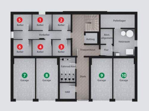 Keller 3 und Garage 10 - 