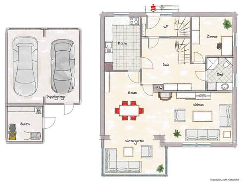 Erdgeschoss - 6 Zimmer Einfamilienhaus zum Kaufen in Oberreichenbach
