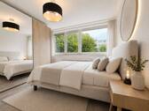 Schlafzimmer virtuell möbliertt - 3 Zimmer Etagenwohnung in Hannover / Anderten