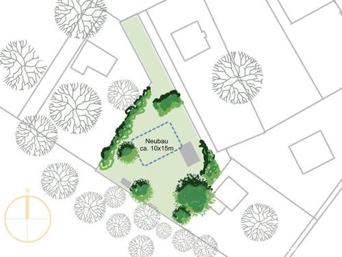 Baugrundstück mit Skizze Neubau - 