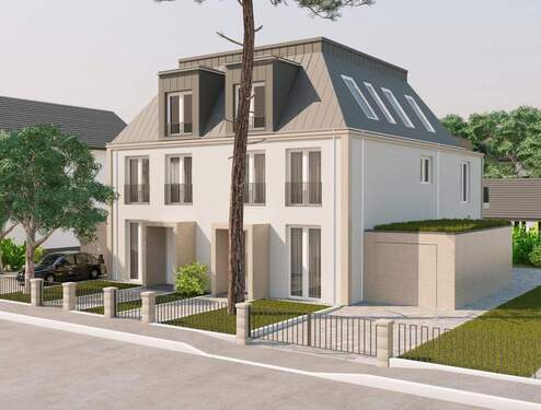 Visualisierung - Außenansicht - Neubau-Doppelhaushälfte mit Stil & Komfort in Hanau - Hohe Tanne