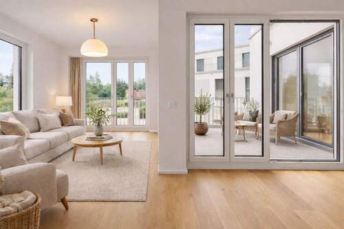 Wohnzimmer- Visualisierung - 4 Zimmer Etagenwohnung zum Kaufen in München