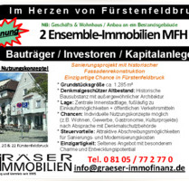 Innenstadtgrundstück mit Altbestand - Entwicklung möglich: Wohnen & Gewerbe - Fürstenfeldbruck