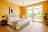 Visualisierung Schlafzimmer 2 mit Terrassenzugang - 